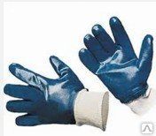 Перчатки нитриловые усиленные L синие (50 пар/10 уп) АДМ