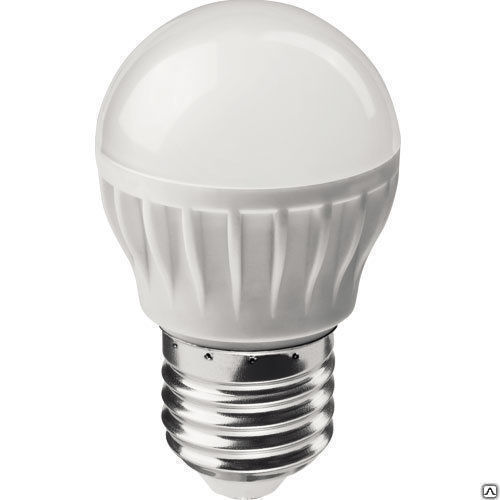 Лампа светодиодная LED 6вт E27 белый матовый шар Онлайт