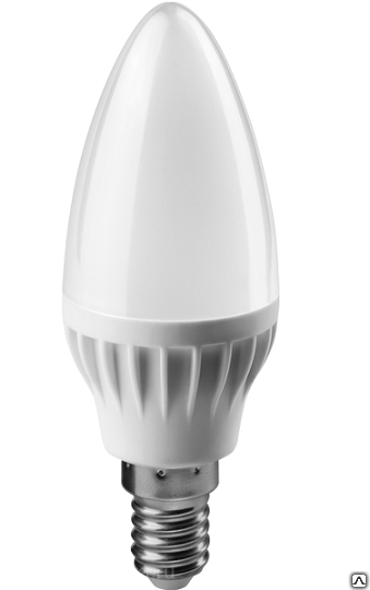 Лампа светодиодная LED 6вт E14 белый матовая свеча Онлайт