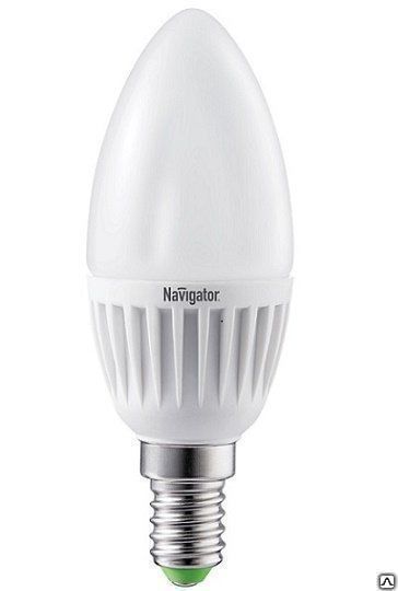Лампа светодиодная LED 7вт E14 теплый матовая свеча Navigator