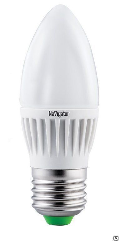 Лампа светодиодная LED 7вт E27 белый матовая свеча Navigator