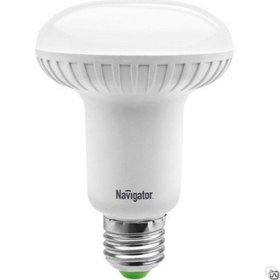 Лампа светодиодная LED зеркальная 8вт E27 R63 белая Navigator 