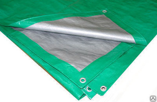Тент полиэтилен тарпаулин 2 x 3 метра, с люверсами (120 гр/м2, зеленый/сере 