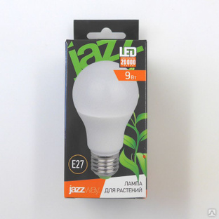Лампа светодиодная LED 9W A60 Е27 для растений (Фитолампа) JazzWay #1