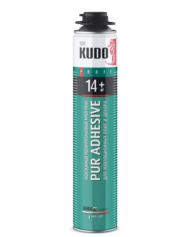 Клей-пена полиуретановый профессиональный всесезонный PROFF 14+, 900гр KUDO