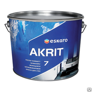 Краска Eskaro AKRIT 7 моющаяся шелковисто матовая 9,5л (14 кг), срочная доставка 