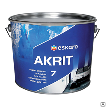 Краска Eskaro AKRIT 7 моющаяся шелковисто матовая 9,5 л (14 кг)