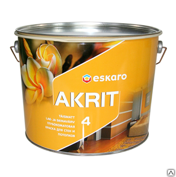 Краска Eskaro AKRIT 4 глубоко матовая 9,5 л (14 кг)