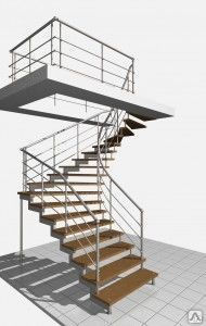 Лестница бетонная с керамическим покрытием