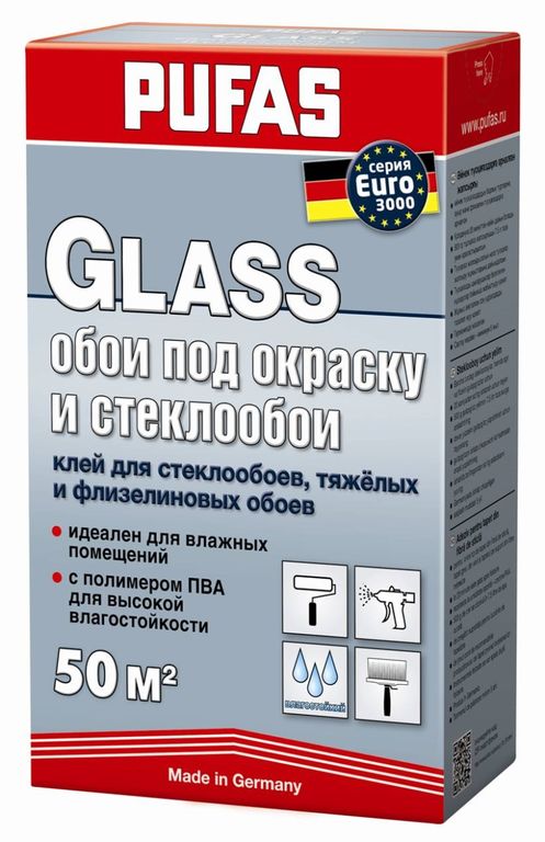 Клей GLASS Обои под окраску и стеклообои 500г