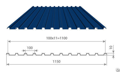 Профнастил С-10-1100-0,4-0,5