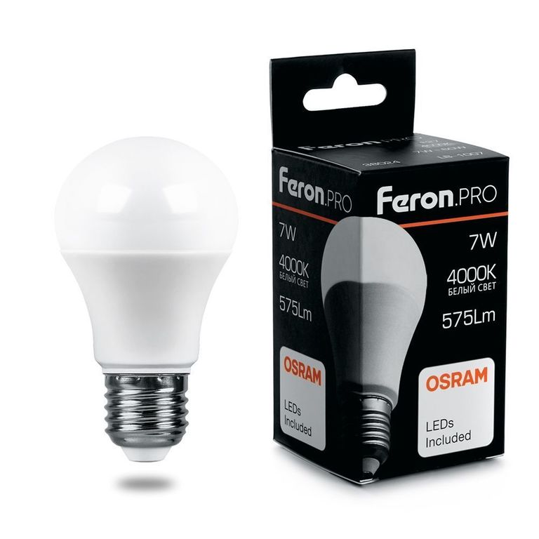 Лампа светодиодная LED 13вт Е27 дневной Feron.PRO OSRAM (LB-1013)