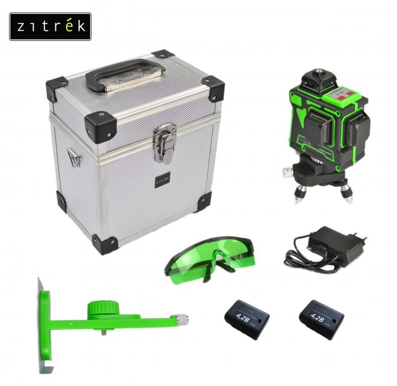 Построитель лазерных плоскостей самовыравнивающийся ZITREK LL12-GL-2Li-MC (12 линий, зеленый луч, 2 литиевых аккумулятор