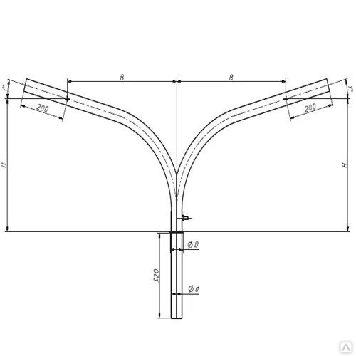 Кронштейн консольный двухрожковый 1.К2-1.0-1.5-/180-Ф2 Стандарт серия 1 ...