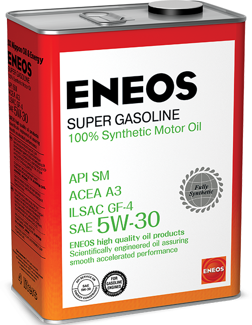 Масло моторное ENEOS Super Gasoline 5W30 4 л. 100 % Sint