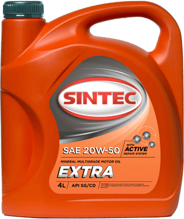 Масло моторное SINTEC Экстра SAE 20W-50 API SG/CD 4 л.