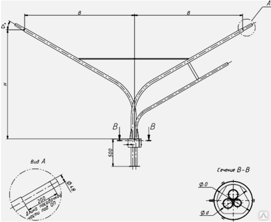 Кронштейн консольный трехрожковый 1.К3-3.5-2.0-/180-О2 /О3 /О4, цена в ...