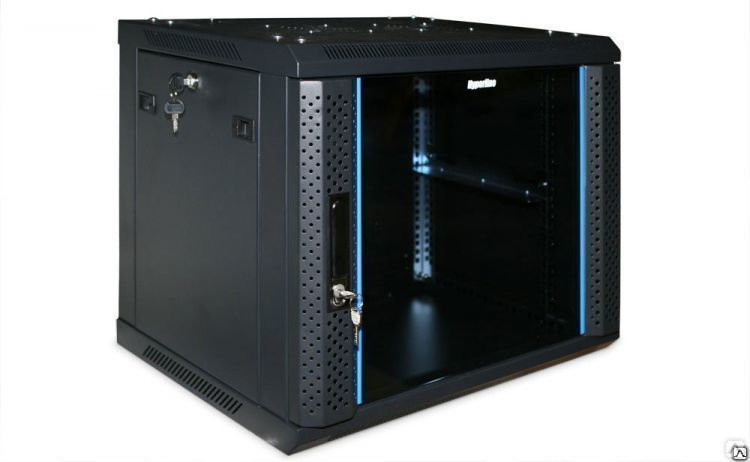 Шкаф серверный 19, 18U Hyperline TWFS-1866-GP-RAL9004