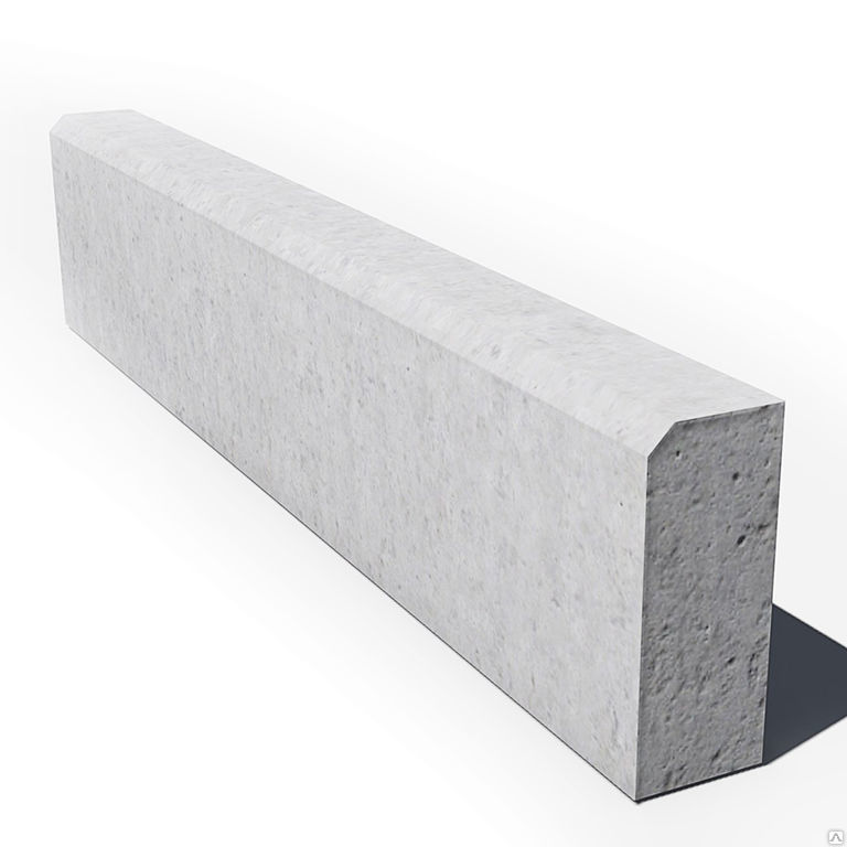 Камень бортовой бетонный магистральный серый БР 100.60.20 1000х200х600