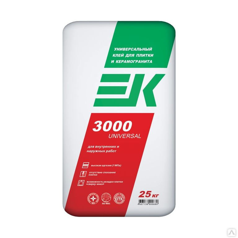 Клей для плитки ЕК 3000 Universal 25 кг 50 шт