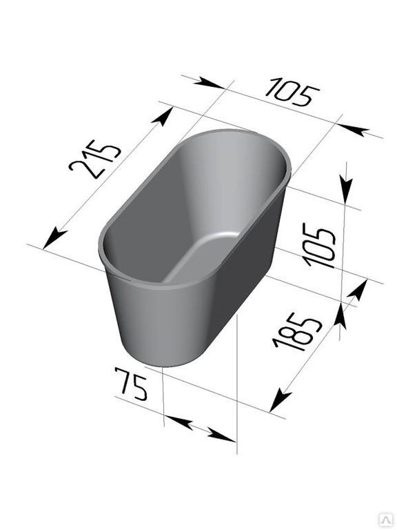 Форма хлебная алюминиевая литая №10 овал 215х105х105 мм