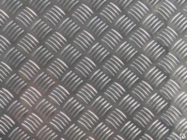 Лист алюминиевый рифленый толщина: 4мм размер1200х3000мм марка алюминия: АМГ2НР Квинтет