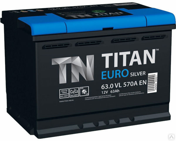 Аккумулятор Титан Euro Silver 6СТ-63 п.п.