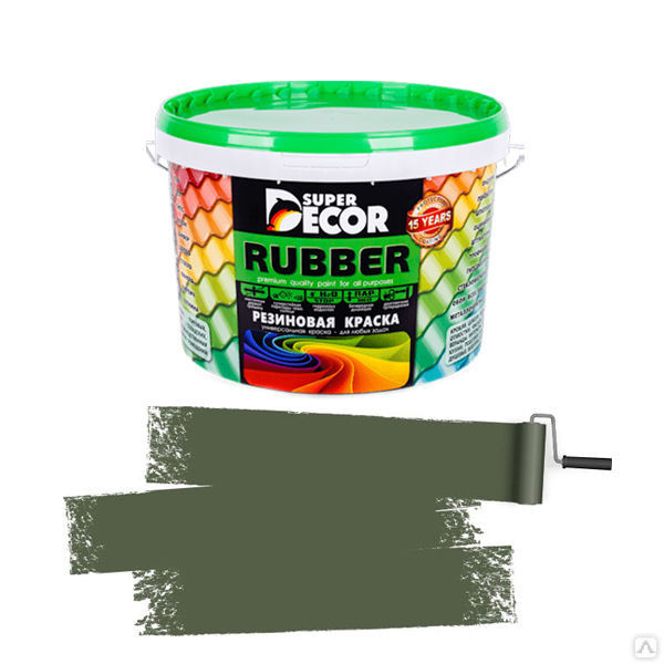 Краска резиновая Super Decor Ондулин зеленый