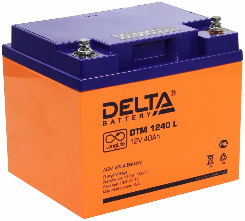 Аккумуляторная батарея Delta DTM 1240 L 12V, 40Ah
