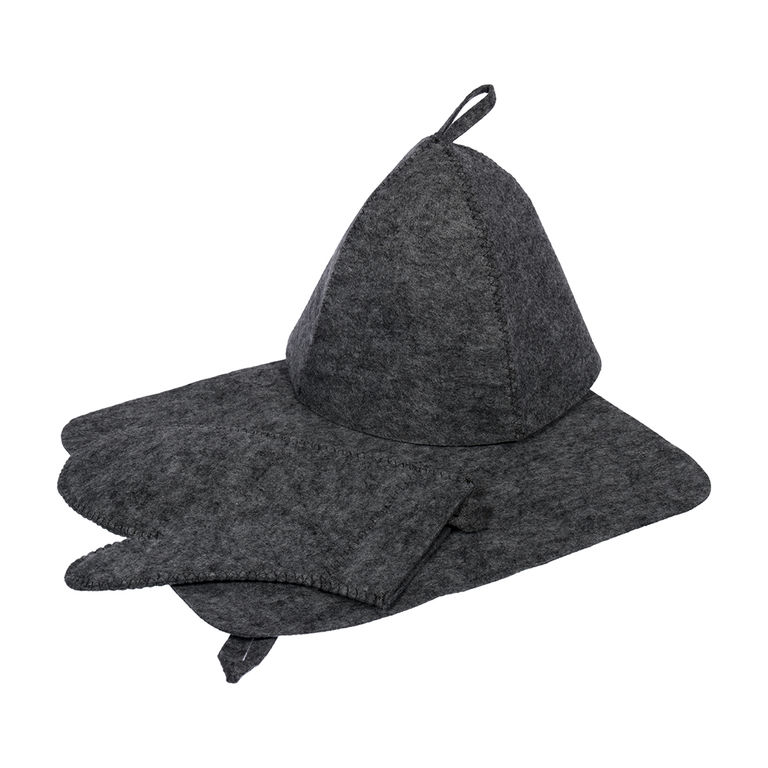 Набор из 3-х предметов Hot Pot: шапка, коврик, рукавица (серый, арт. БШ 411