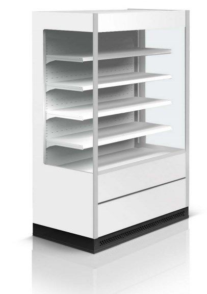 Витрина холодильная (горка) модель VENTO M PLUG-IN.BU M4.L5.K-DN.SL-1.R5.ST1.W (RAL 7040)