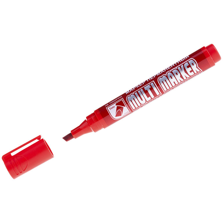 Маркер перманентный "Multi Marker Chisel" красный, скошенный, 5мм