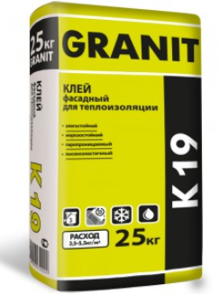 Клей фасадный для теплоизоляции GRANIT K 19 25кг