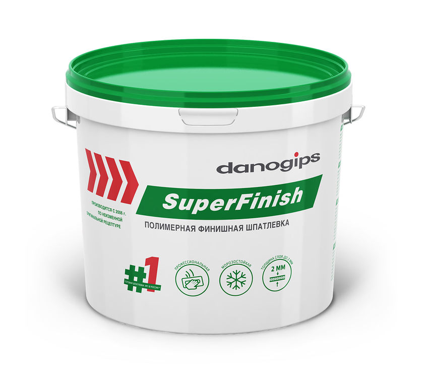 Полимерная финишная шпатлевка Danogips SuperFinish (SHEETROCK) 3л/5кг