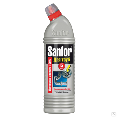 Средство для прочистки канализационных труб SANFOR 1 литр, арт. с-601954