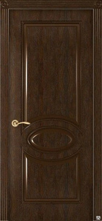 Межкомнатная дверь модель Престиж натуральный шпон дуба Каштан, стекло 
