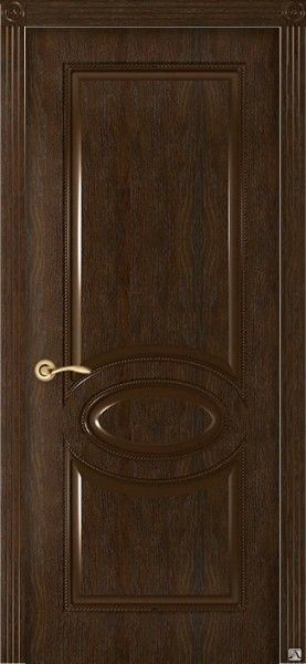 Межкомнатная дверь модель Престиж натуральный шпон дуба Каштан, стекло