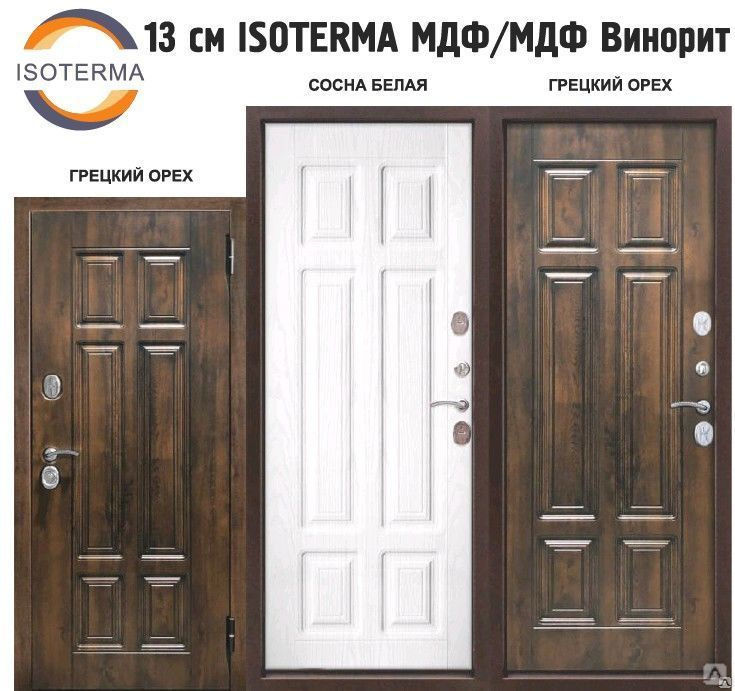 Входная дверь 11 см ISOTERMA МДФ/МДФ медный антик Венге, Лиственница Мокко