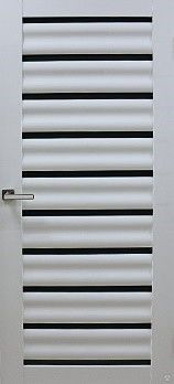 Дверь Стиль 15 Экошпон Белый глянец 600-900х2000 мм стекло-сатинат