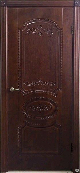 Межкомнатная дверь модель Муза натуральный шпон дуба Каштан