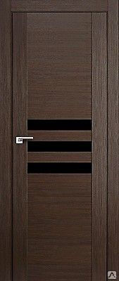 Межкомнатная дверь модель 74Х цвет Грей Мелинга. Стекло: Lacobel-черный