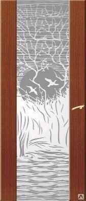 Межкомнатная дверь Триплекс зекрало бронза с любым пескоструйным рисунком