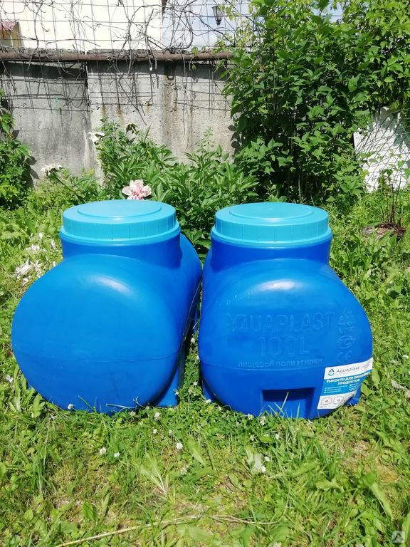 Емкость для воды пластиковая овально-горизонтальная 100 л синяя Aquaplast 3