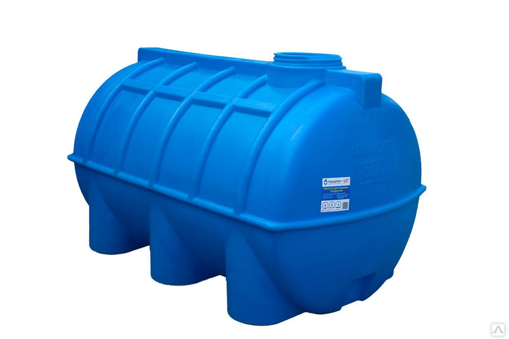 Емкость для воды пластиковая овально-горизонтальная 1500 л синяя Aquaplast 3
