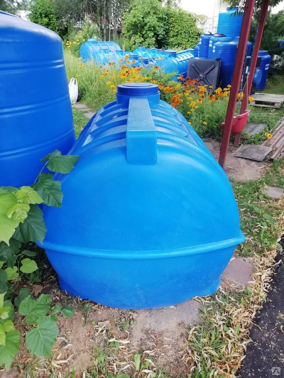 Емкость для воды пластиковая овально-горизонтальная 1500 л синяя Aquaplast 6