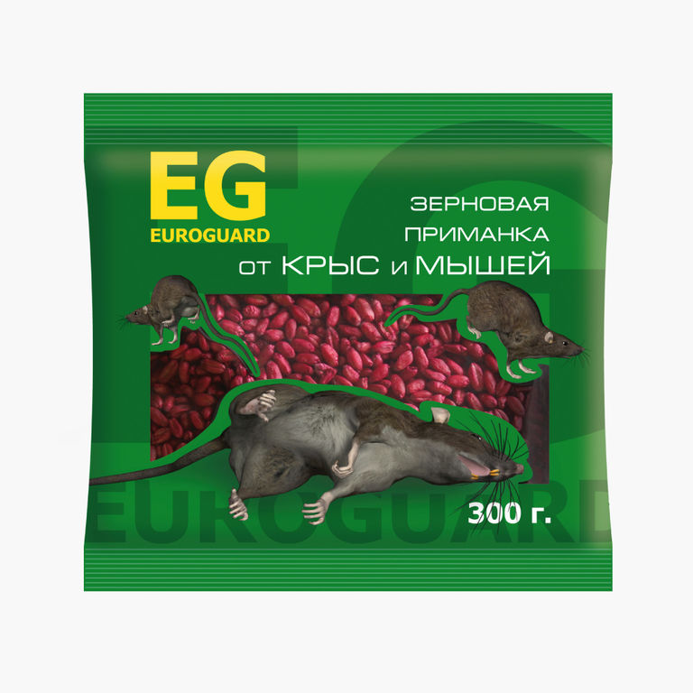 Приманка от крыс и мышей EUROGUARD Зерно 300г