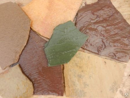 Камень песчаник бордовый 2 см, размер 15-90 см навалом