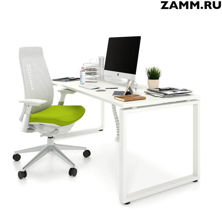 Стол компьютерный/письменный ZAMM Зета ТР Белый Премиум/Белый. Размер 80х20