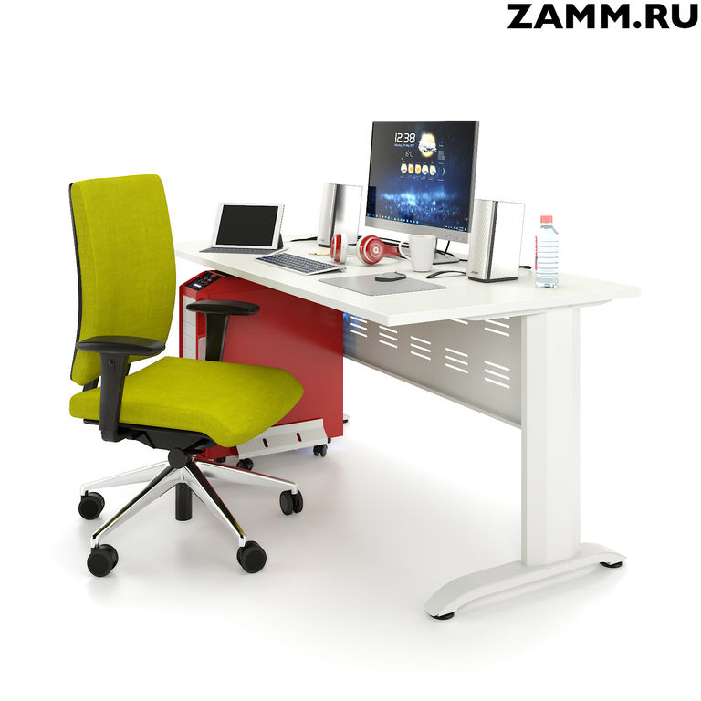 Стол компьютерный/письменный ZAMM Альфа 2 Вест с металлическим экраном овал