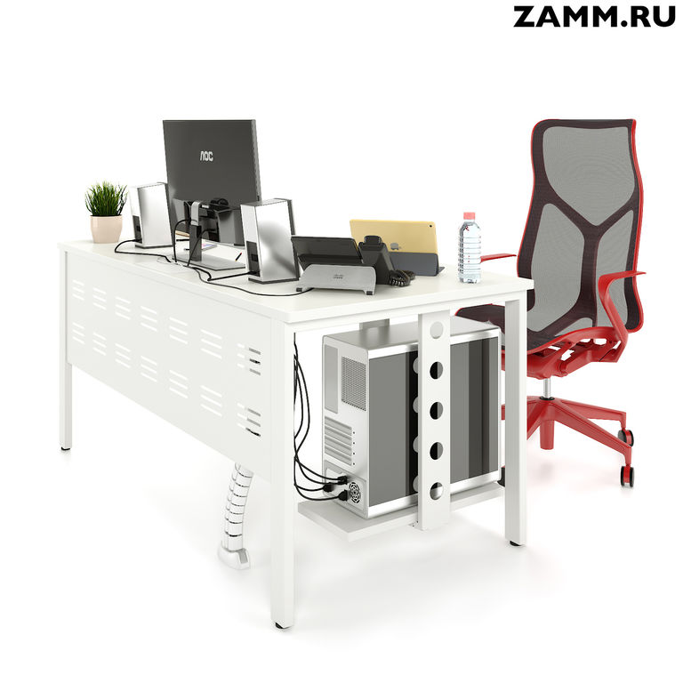 Стол компьютерный/письменный ZAMM Формат PRO с металлическим экраном овал Б